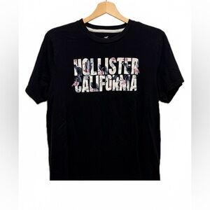 Hollister Black Short Sleeve Tee with Vintage Logo